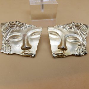 Gold tone Asian vibe post JJ earrings